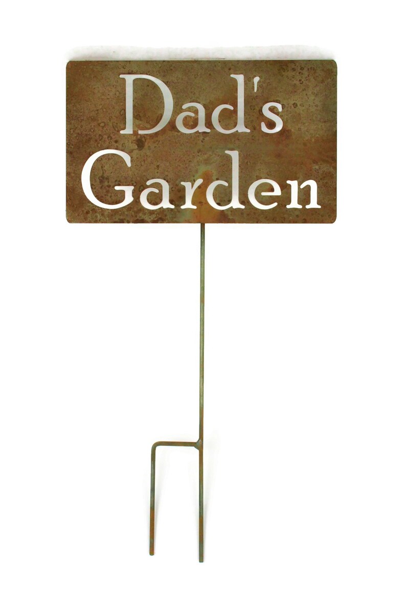 Dad's Garden Metal Garden Marker Stake 21 to 33 Inches Tall Large