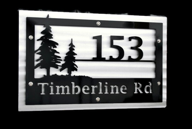 Woodland Name and Address Sign Rustic Address Sign Metal Etsy