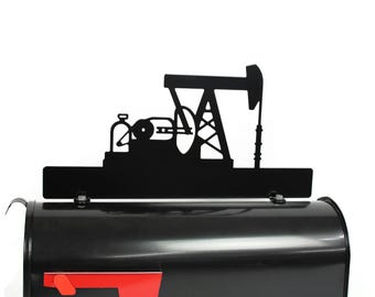 Oil Pump Jack Personalized Metal Mailbox Topper 17 Inches Wide - Does Not Include a Mailbox