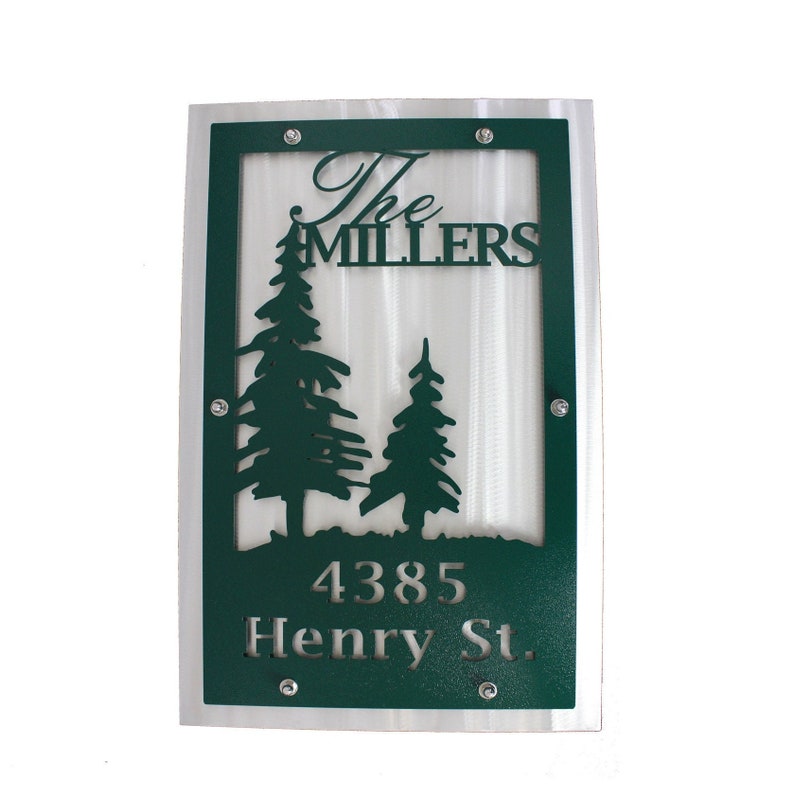 Woodland Name and Address Sign Rustic Address Sign Metal Etsy