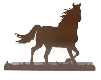 Running Horse Tabletop Metal Home Decor 12 Inches Wide