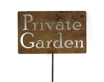 Private Garden Metal Marker Stake 21 to 33 Inches Tall