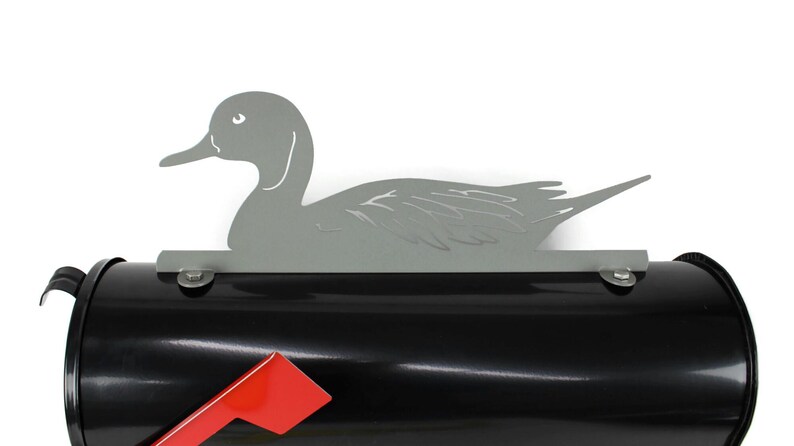 Mallard Duck Metal Mailbox Topper 5.25 Inches Tall - Does Not Include a Mailbox Gray