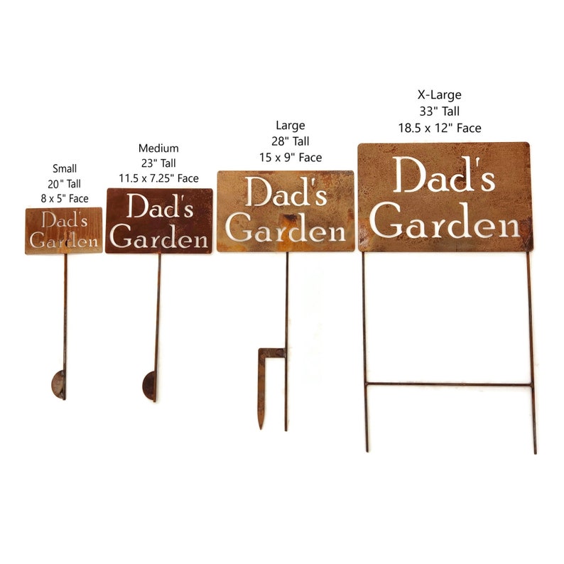 Dad's Garden Metal Garden Marker Stake 21 to 33 Inches Tall image 8