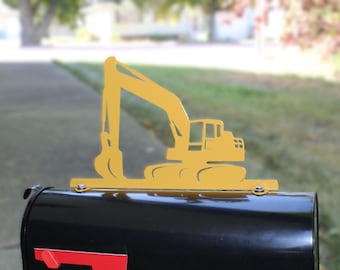 Excavator Metal Mailbox Topper 9 Inches Tall - Does Not Include a Mailbox
