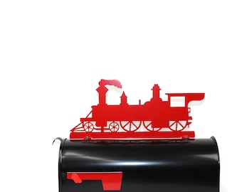 Train Engine Metal Mailbox Topper 18 Inches Wide - Does Not Include a Mailbox