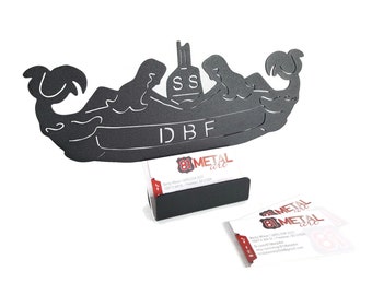 US Navy Warfare Service Pin Business Card Holder, Submarine Aviation Surface Diesel Boats Forever DBF Service Pin Card Holder Desk Organizer