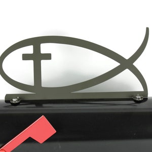 Jesus Fish Ichthys Metal Mailbox Topper 7.5 Inches Tall - Does Not Include a Mailbox