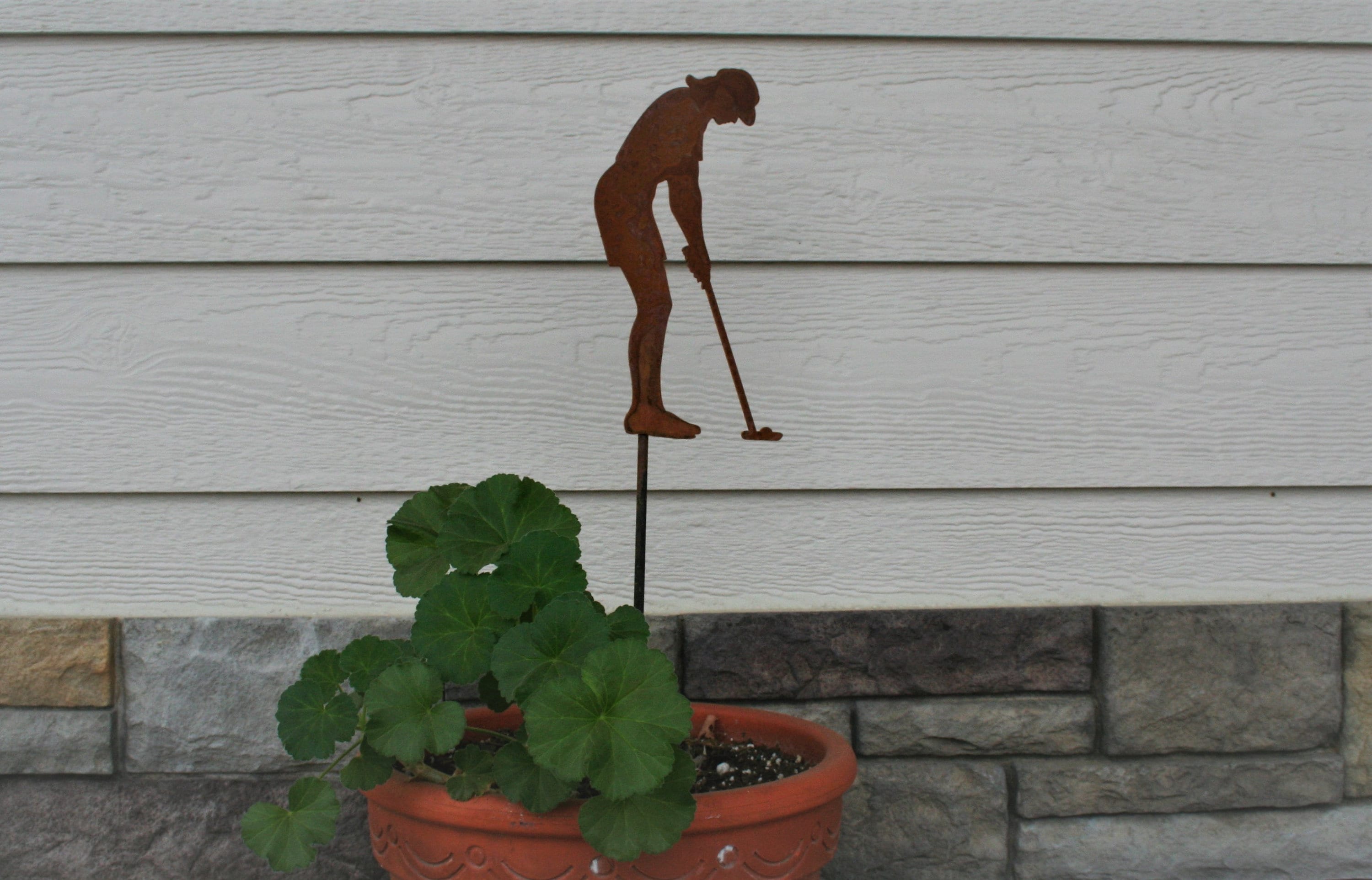 Metal Female Golfer Yard Stake, golf garden art, golf course landscape