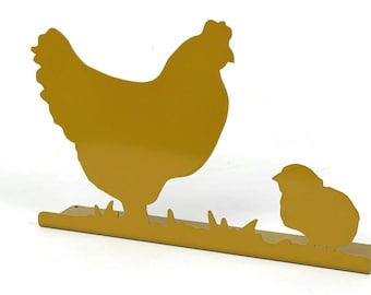 Hen and Chick Metal Tabletop Stand 7 Inches Tall