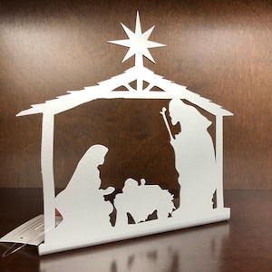 Metal Nativity Scene Stand 6.75” Tall