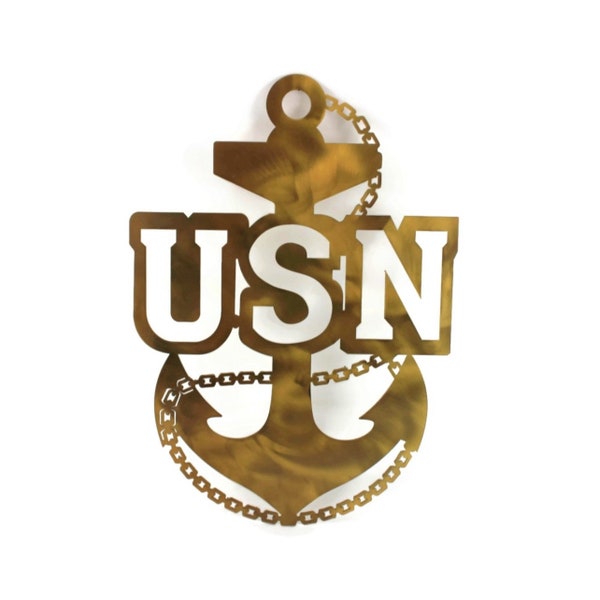 US NAVY Chief Petty Officer Fouled Anchor Metal Sign 12 Inches Tall - Officially Licensed Seller