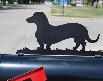 Wiener Dog Metal Mailbox Topper 7 Inches Tall - Does Not Include a Mailbox