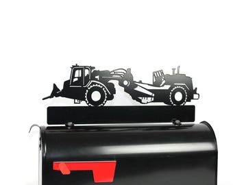 Customized Wheel Loader Scraper Metal Mailbox Topper 18 Inches Wide - Does Not Include a Mailbox