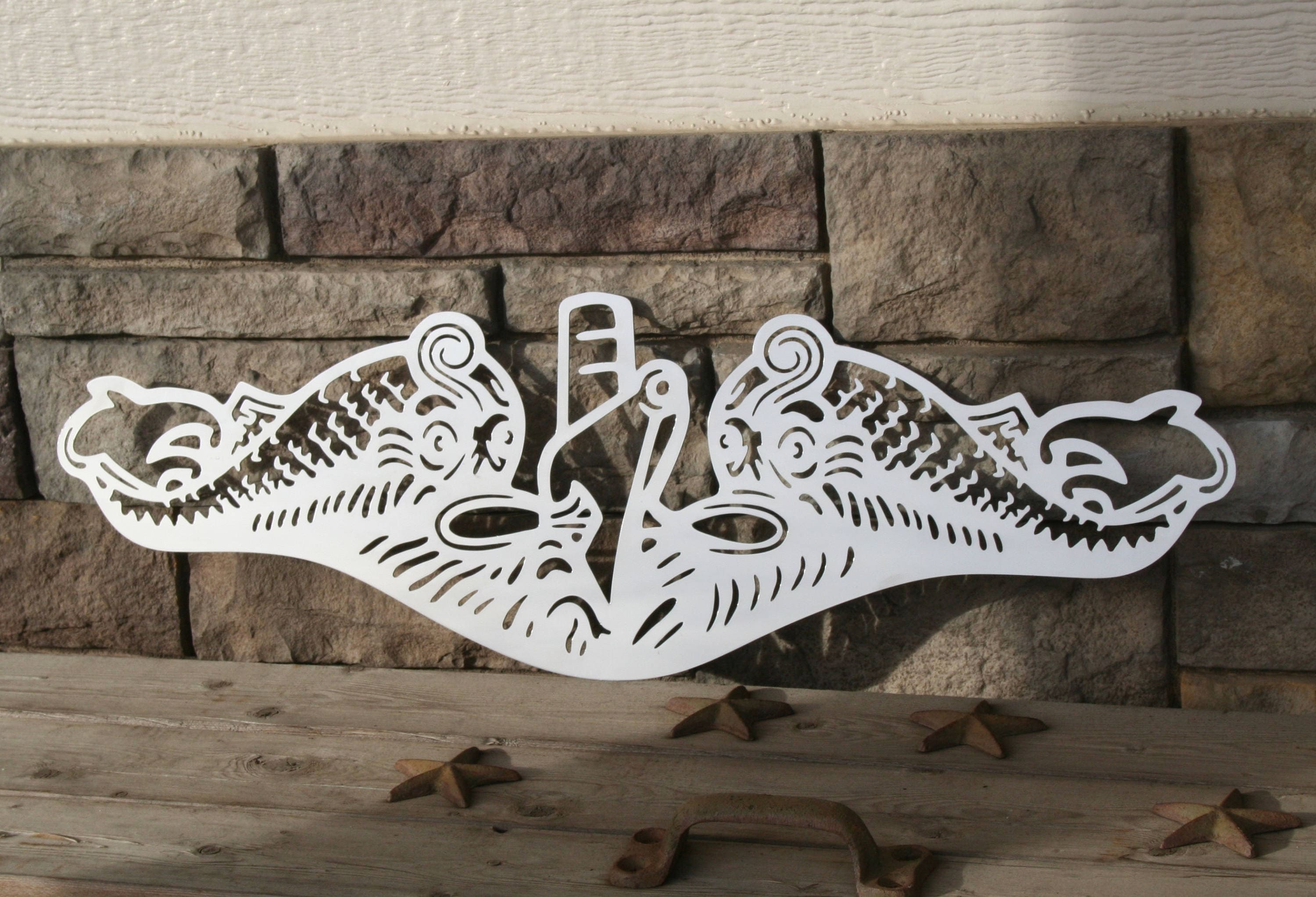 US Navy Submarine Dolphins, Silver Dolphins, Stainless Steel SS Pin