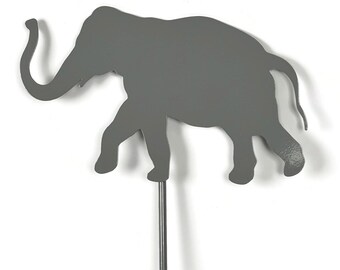 Elephant Metal Heart Garden Stake Sign 21 Inches Tall