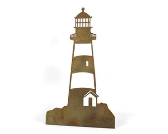 Metal Lighthouse Yard Stake Stand 34 Inches Tall