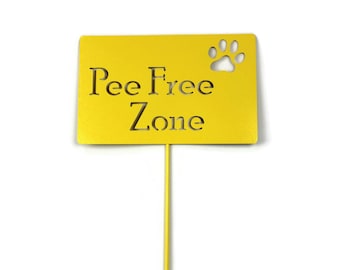 Pee Free Zone Metal Yard Sign 20 to 48 Inches Tall