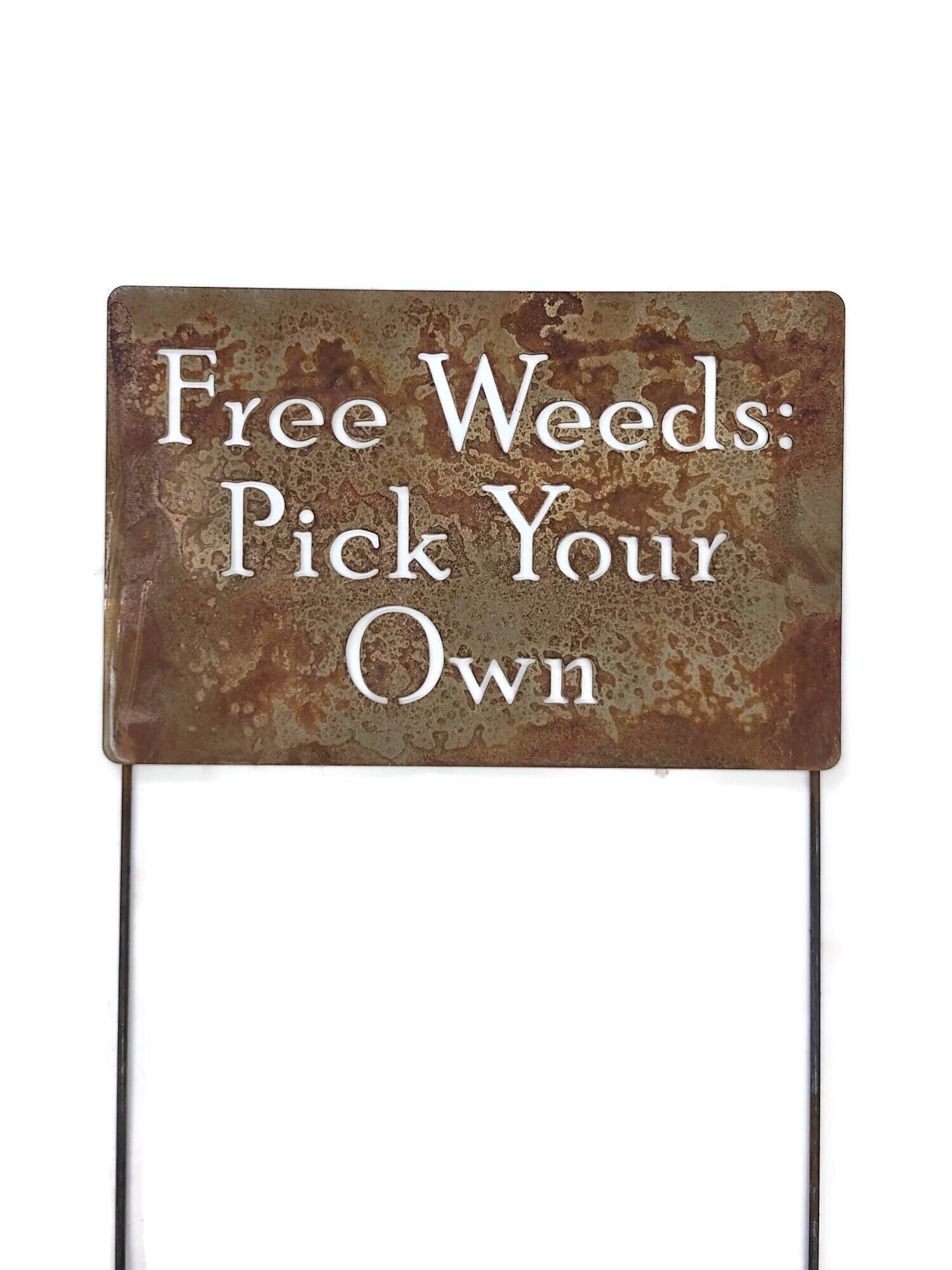 free-weeds-pick-your-own-metal-garden-stake-sign-medium-to-xl