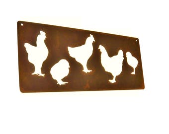 Metal Chicken Coop Sign 20 Inches Wide