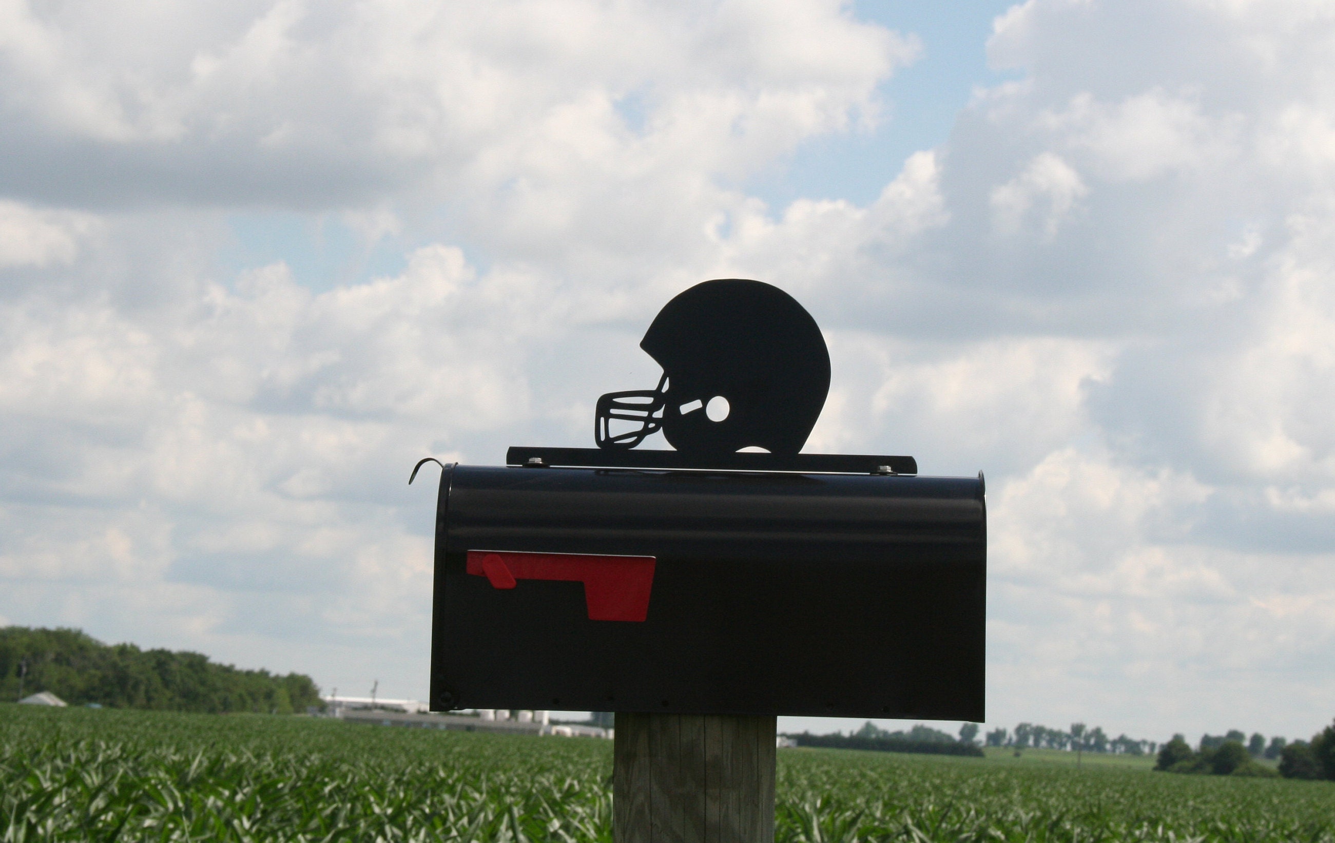 Football Team Helmet Metal Powder Coated Mailbox Topper 6.75 tall
