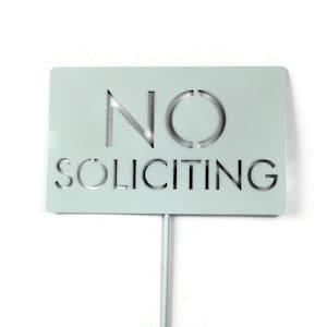 No Soliciting Block Text Metal Stake Sign 20 to 48 Inches Tall