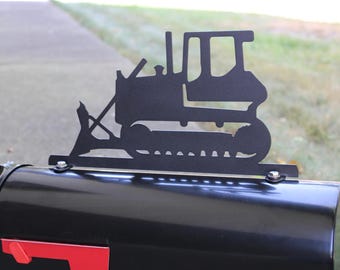 Bull Dozer Metal Mailbox Topper 7.5 Inches Tall - Does Not Include a Mailbox