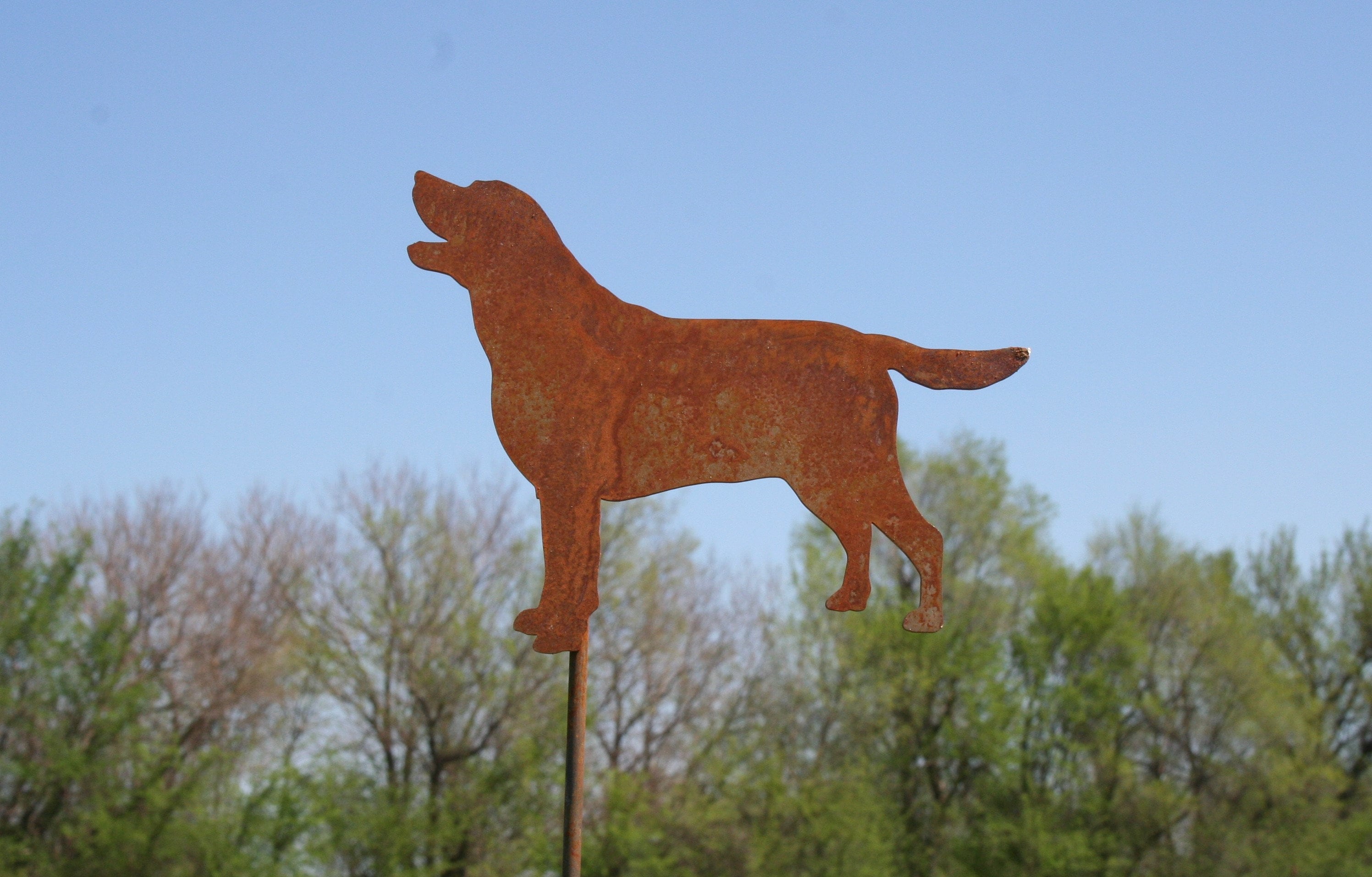 Lab Dog Garden Stake, Rustic Dog Stake Sign, pet memorial, border