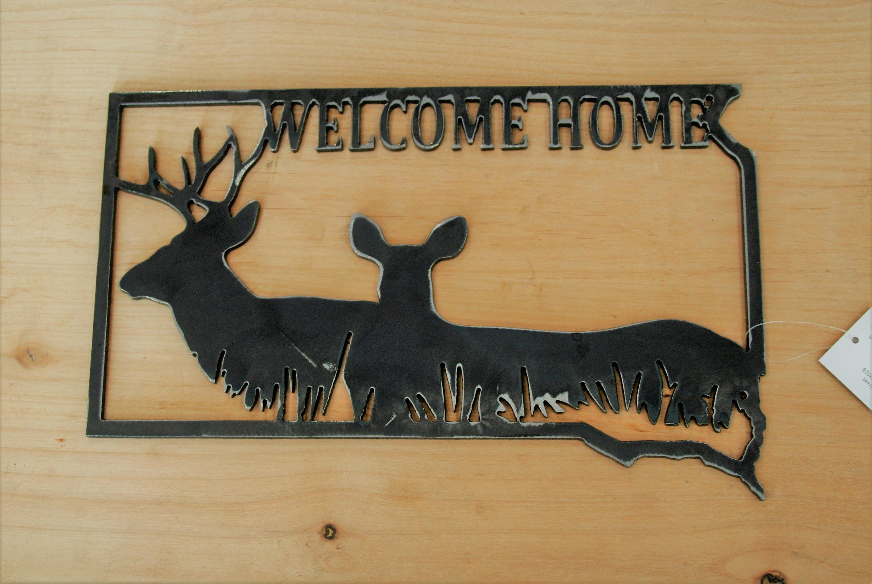 Metal South Dakota Deer Sign, Cabin Sign, Deer Hunting