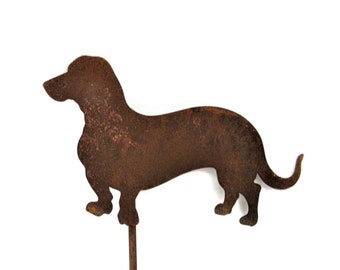 Wiener Dog Metal Yard Stake 21 to 23 Inches Tall