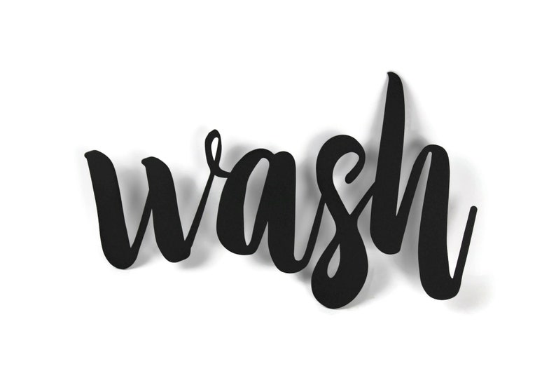 Wash Metal Script Word Sign 9.25 to 15 Inches Wide - Etsy