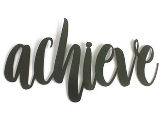 achieve Metal Script Word Sign 13.5 to 19.5 Inches Wide