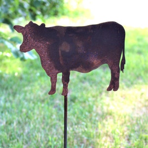 Cow Metal Yard Stake 21 Inches Tall