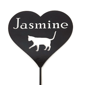Metal Heart Pet Memorial Garden Stake: Rustic Cat Grave Marker