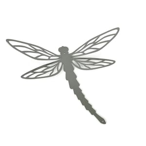 Dragonfly Metal Wall Art - 5.75 to 23.5 Inches Tall Gray