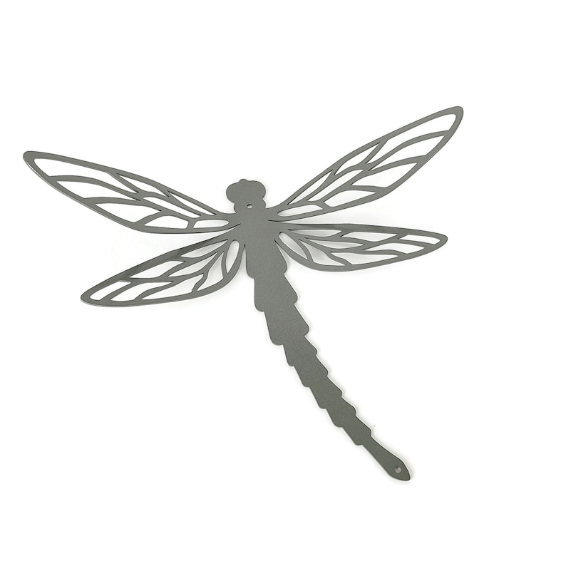 Dragonfly Metal Wall Art - 5.75 to 23.5 Inches Tall Gray