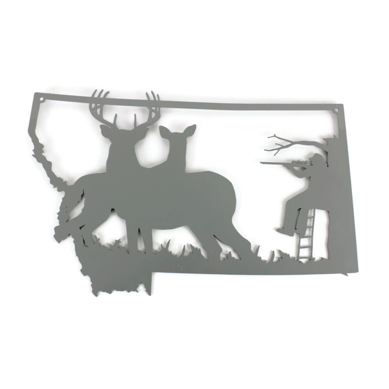 Montana Deer Hunting Metal Wall Art Sign 20 Inches Wide