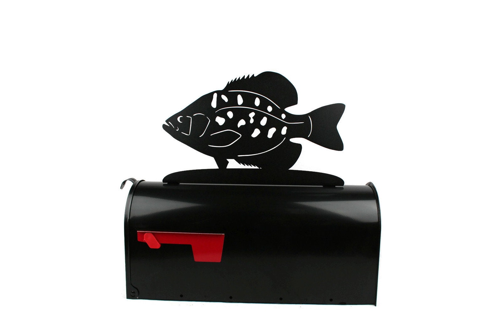 Crappie Fish Mailbox Topper, Metal Fishing Mailbox Topper, Fisherman