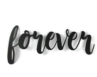 forever Metal Script Word Sign 13.5 to 19.5 Inches Wide