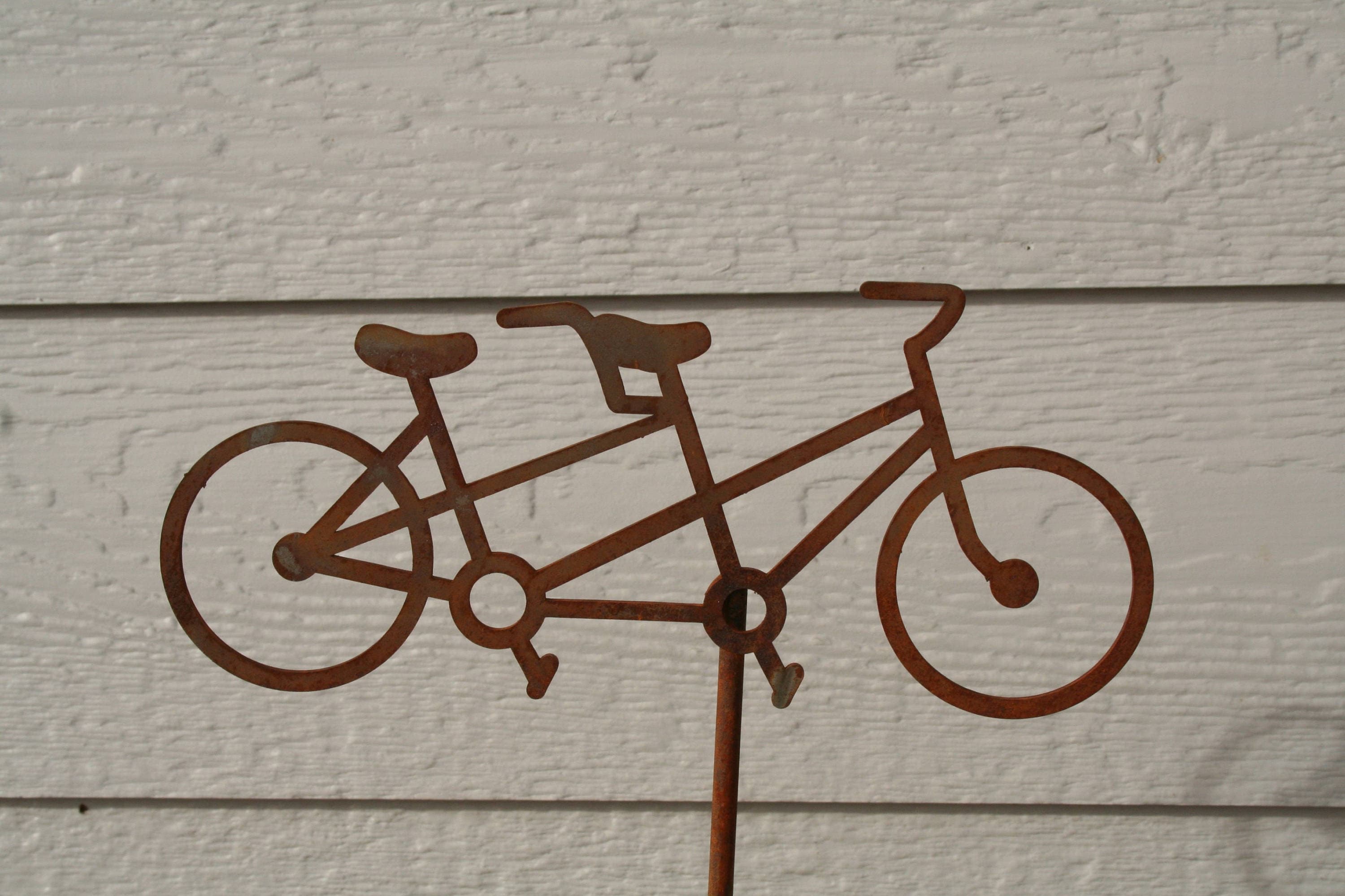 Rusty Tandem Bicycle Stake, Bike Yard Art, Bicycle Built for Two, Bike