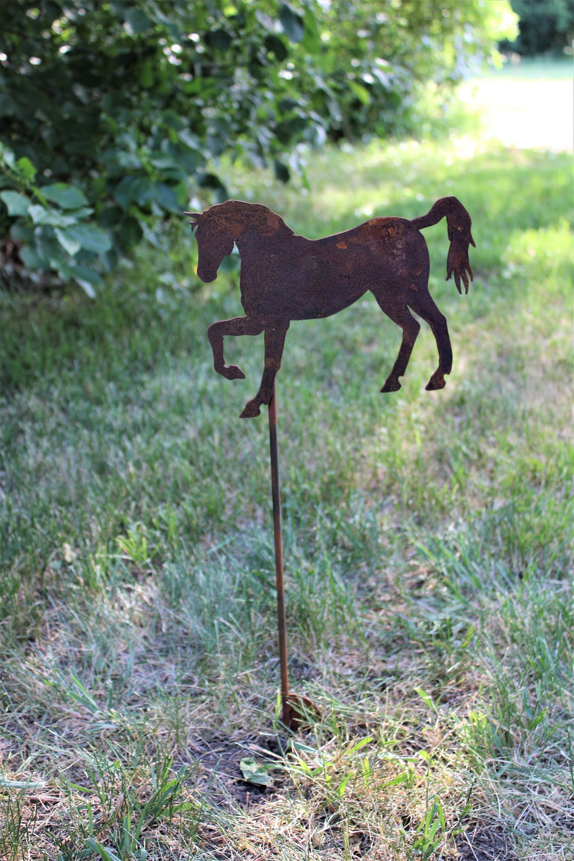 Metal Horse Stake Rusty Horse Yard Art Horse Yard Sign Etsy