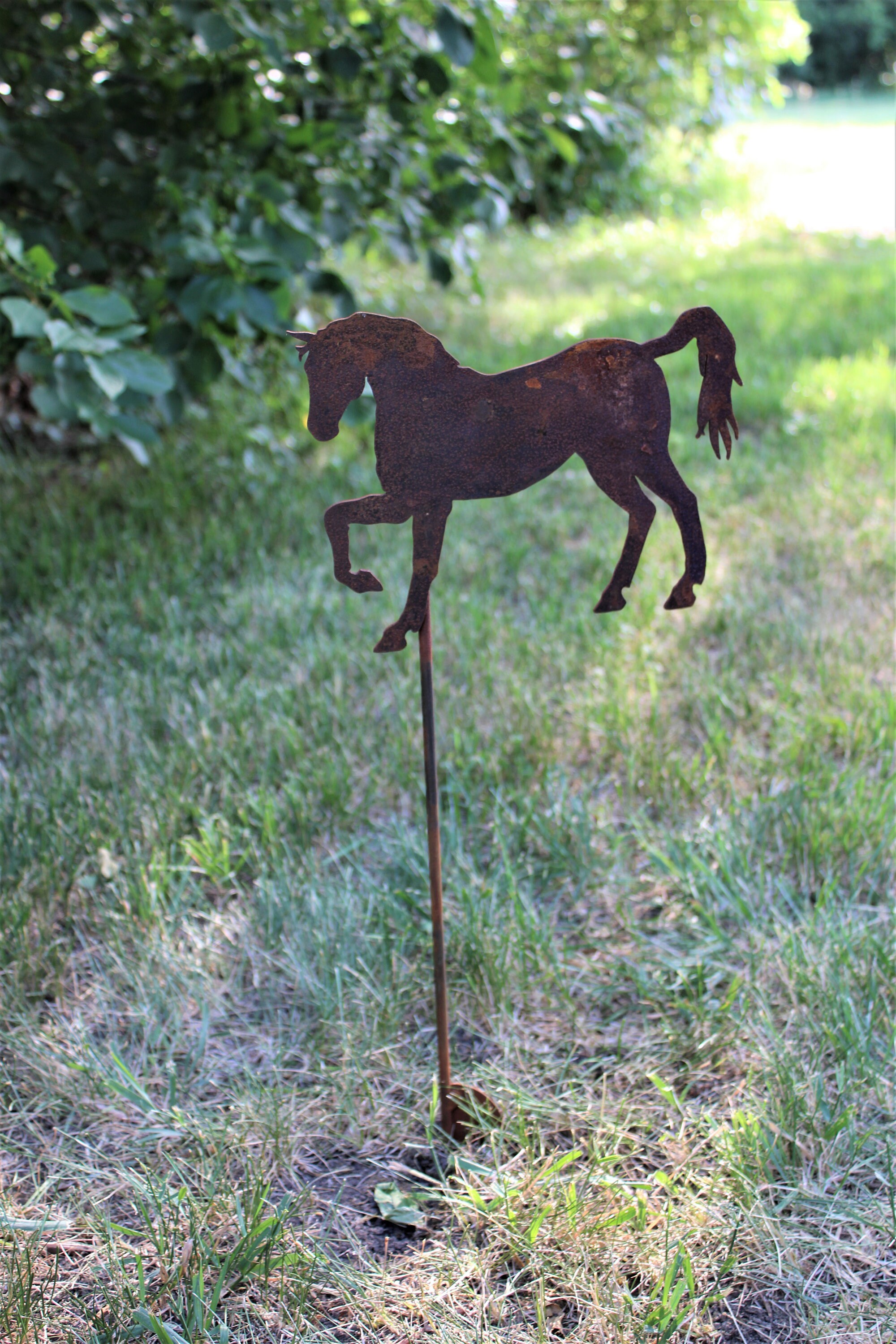 Horse Rustic Metal Yard and Garden Stake 21 Inches Tall