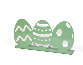 Metal Easter Egg Stand Magnet Sign Board Photo Holder 5.25 Inches Tall
