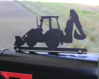 Backhoe Digger Loader Metal Mailbox Topper 7.5 Inches Tall - Does Not Include a Mailbox