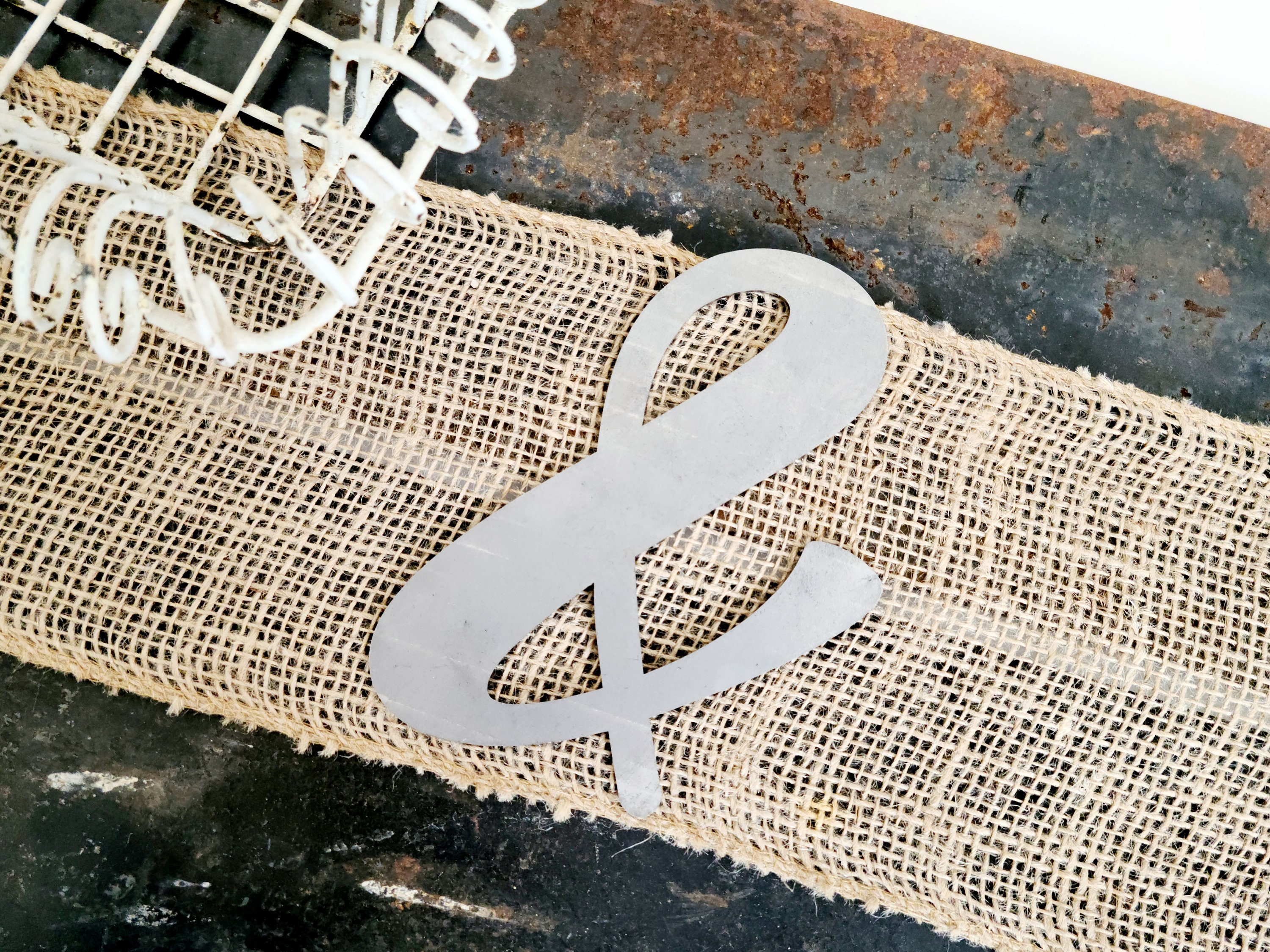 And & symbol ampersand Metal Steel Script Sign 4.5x6 Inches Word Art DIY  Paint Project Rustic or Powder Coated Finish -  Portugal