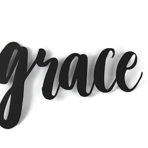 grace Metal Script Word Sign 10.25 to 12 Inches Wide