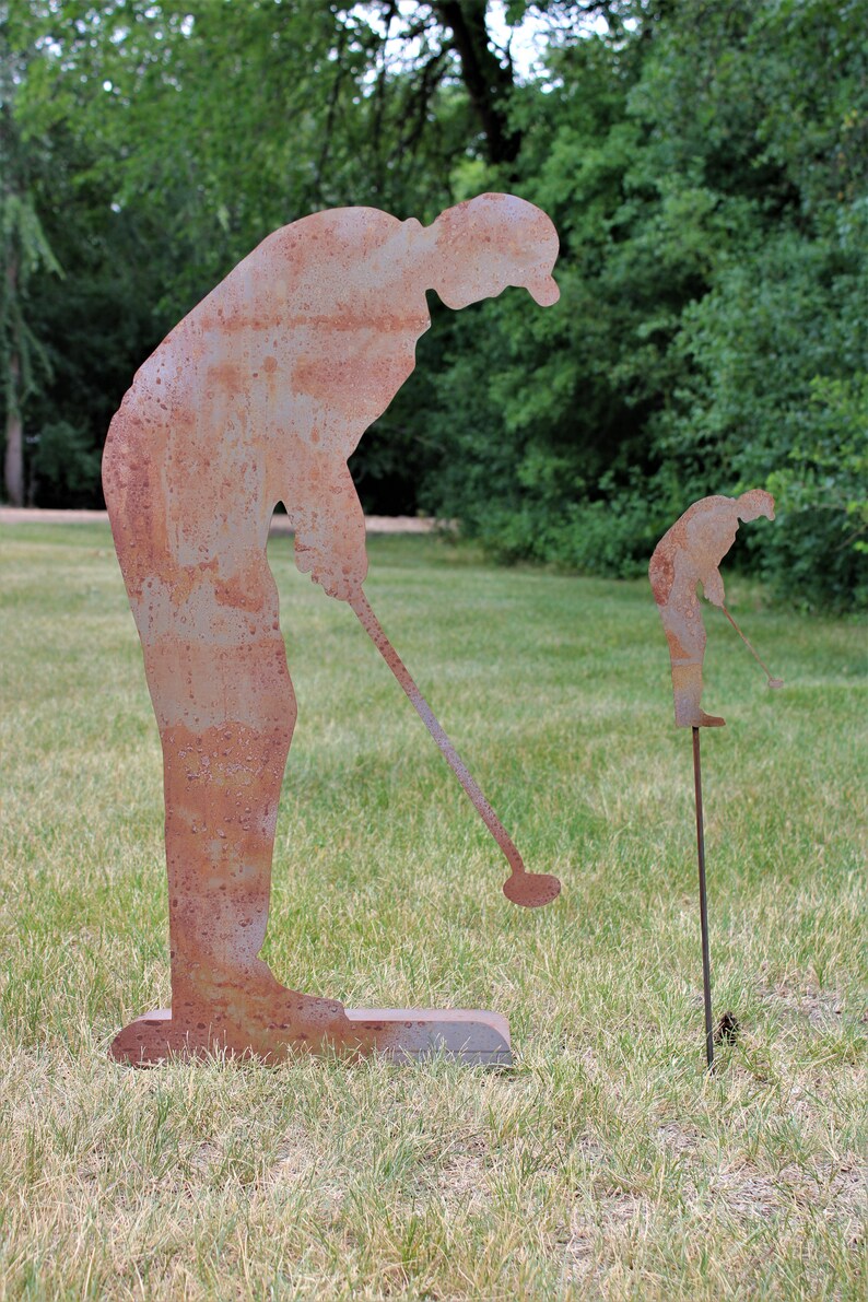 Metal Golfer Yard Stake Golf Garden Art Golf Course Etsy