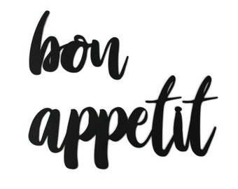 bon appetit Metal Script Word Sign 17 Inches Wide