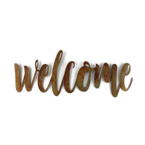 Welcome Metal Script Word Sign 17 to 21 Inches Wide - Etsy