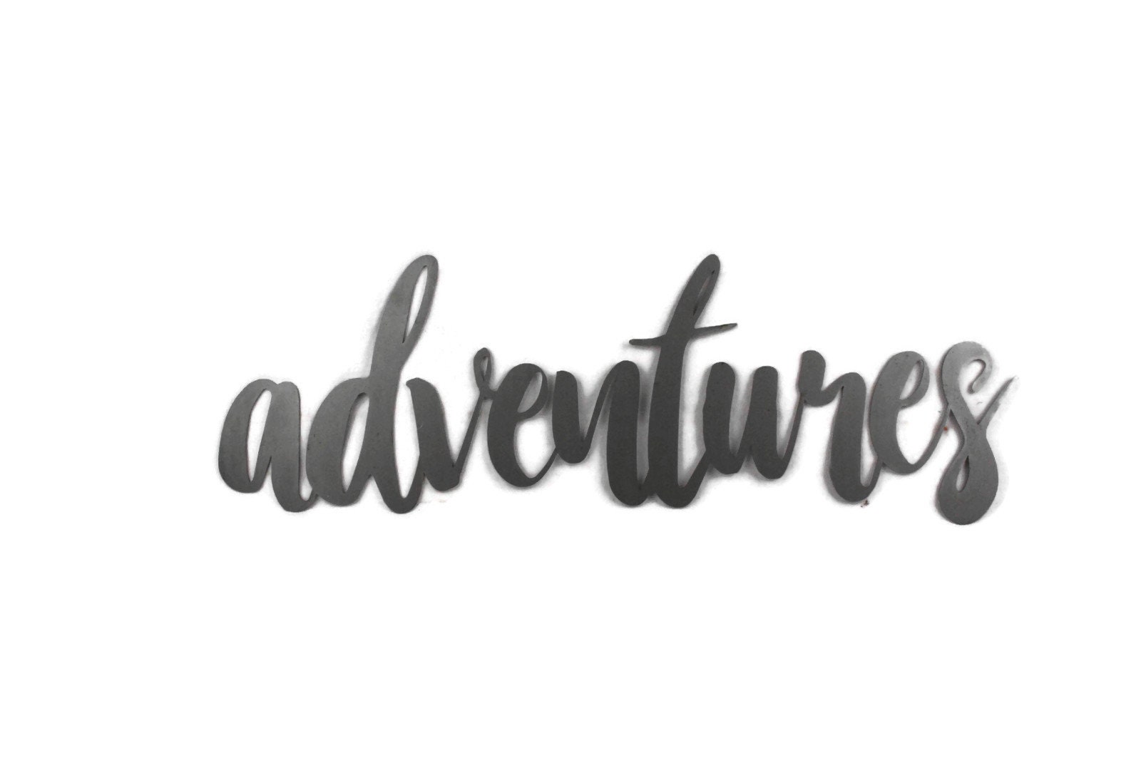adventures script, adventure travel explore metal sign, metal word art